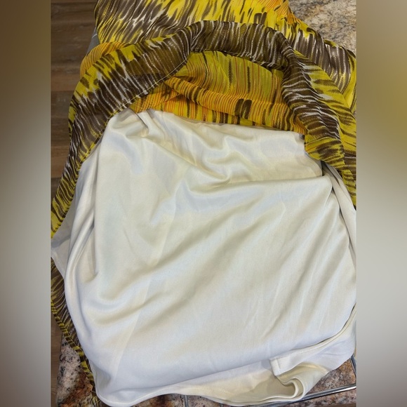 💛”Anthropologie Chaundry KC”Yellow and Brown Mixed Media  Smocked Maxi SunDress🤎 - Picture 13 of 15